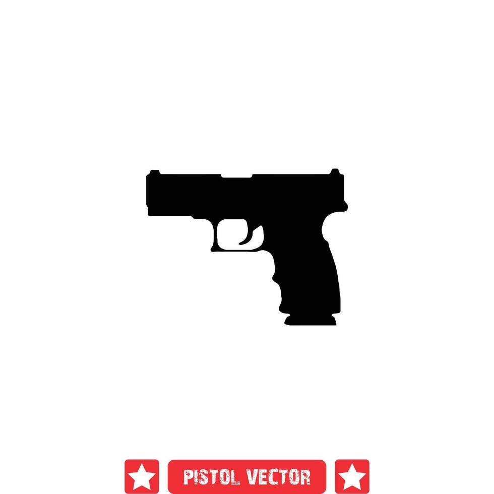 Firearm Finesse Versatile Pistol Silhouette Collection for Graphic Design Professionals vector
