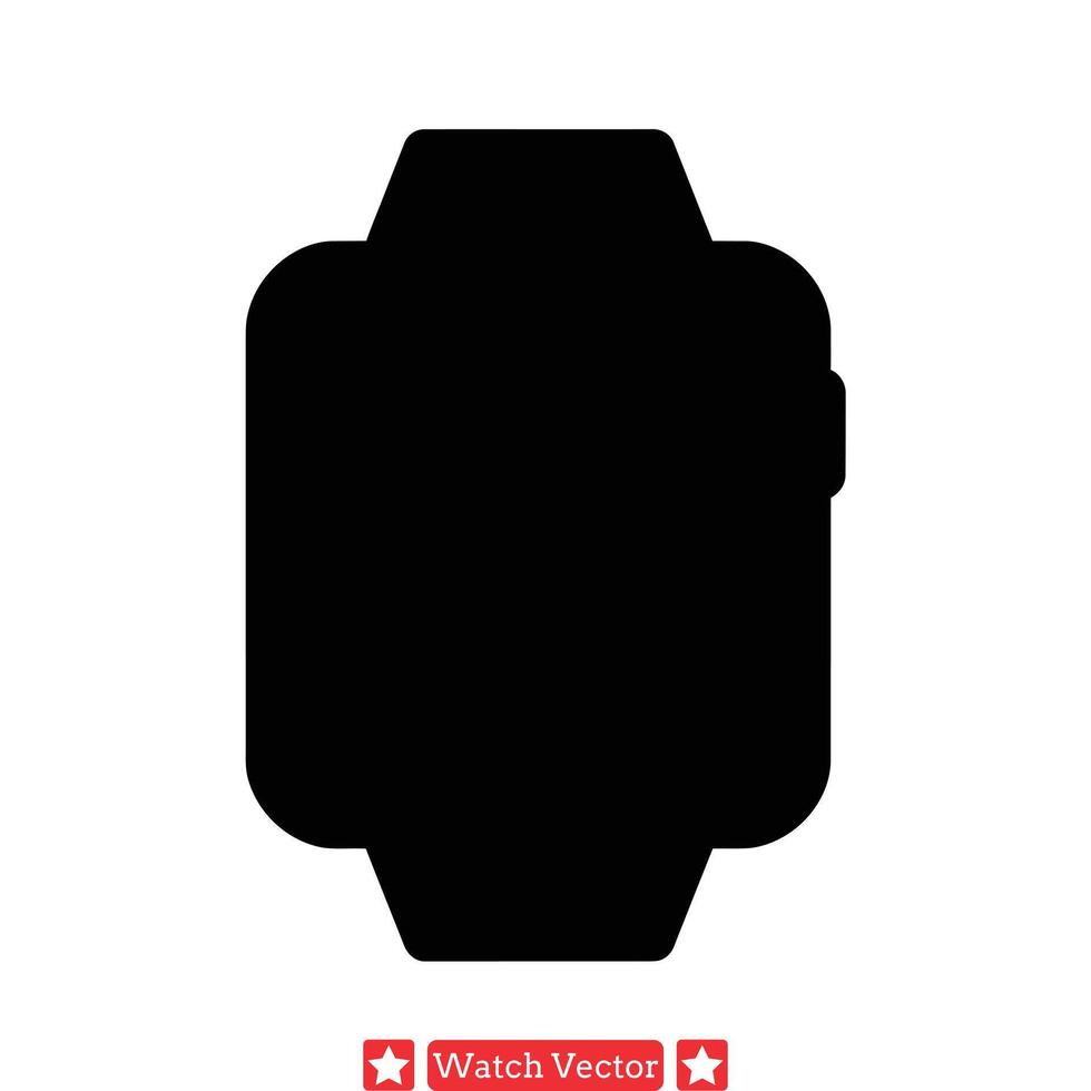 Tech Wear Set Smartwatch Silhouettes for Web Design, Mobile Apps, and Technology Blogs vector