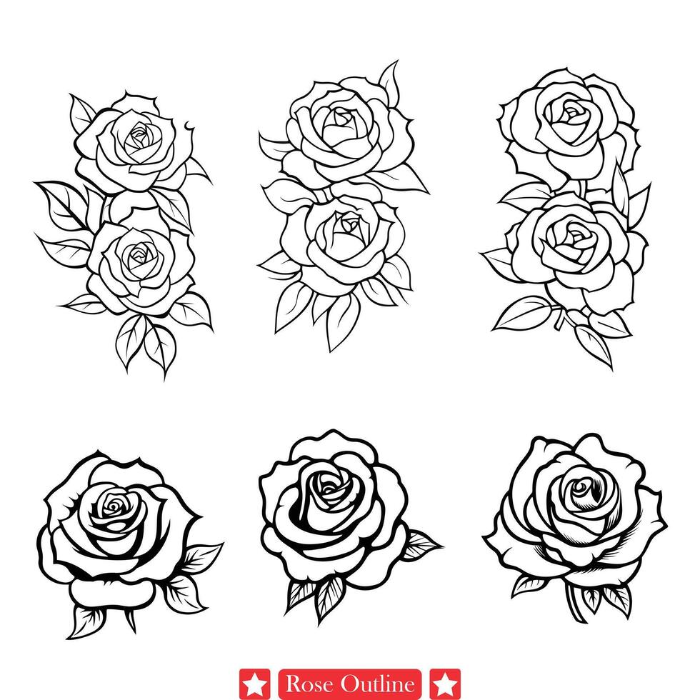 Whispering Rose Sketch Delicate Floral Line Work for Subtle Embellishments, Watermarks, and Backgrounds vector