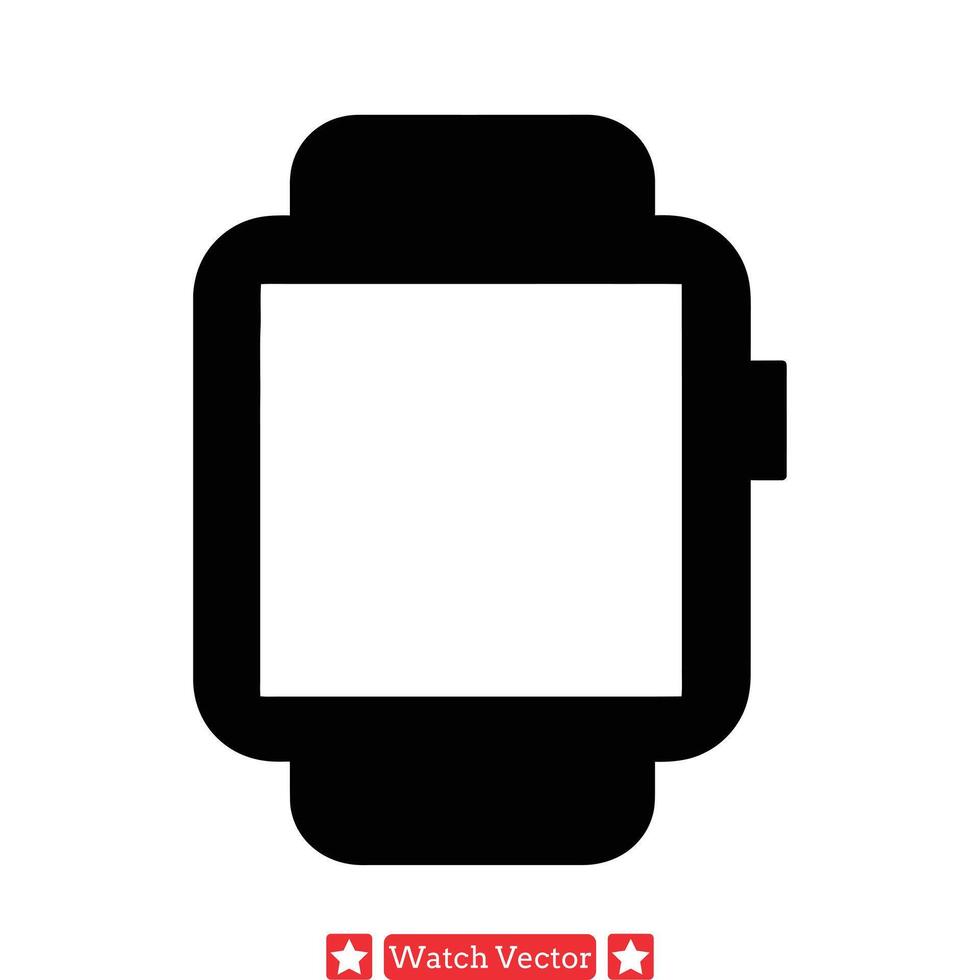 Smartwatch Designs Sleek Silhouettes of Advanced Wearable Devices for Digital Illustration vector