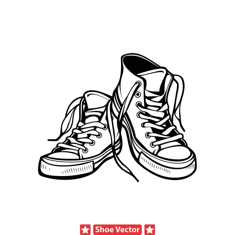 pulcro zapato contorno diseños para vestir publicidad vector