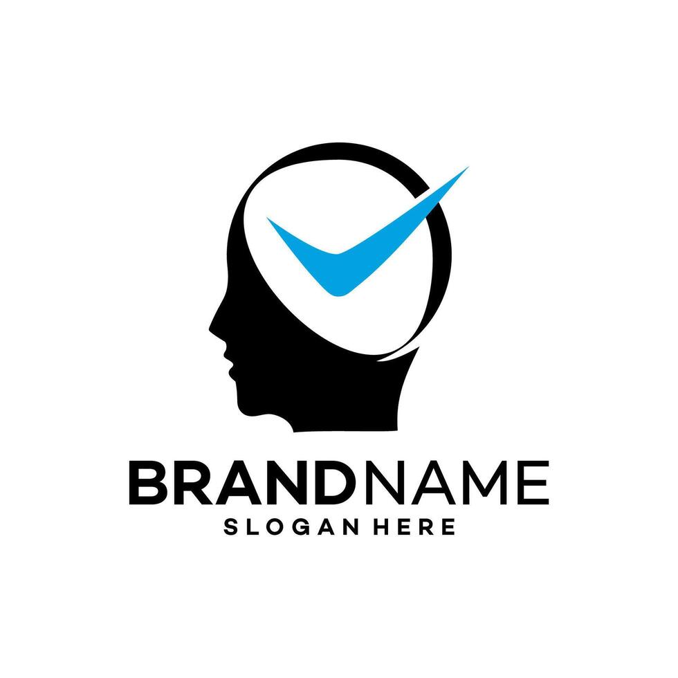 head brain logo design template illustration vector