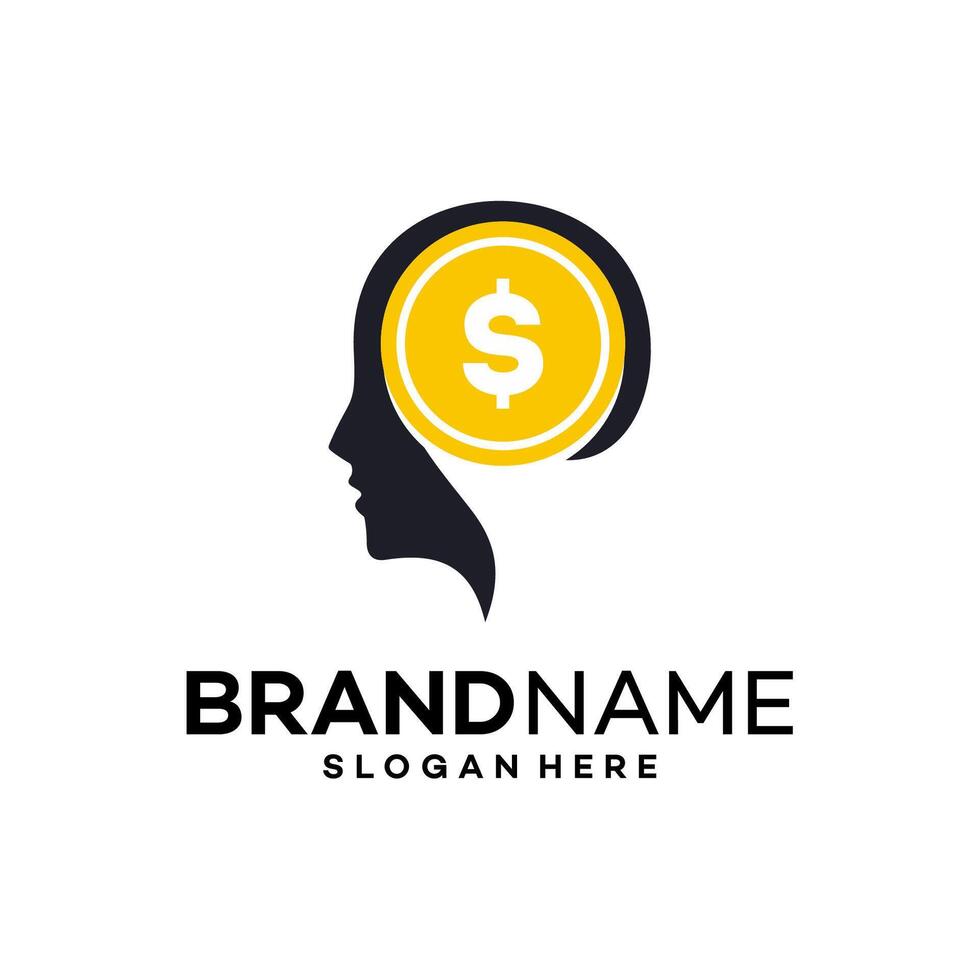 head brain logo design template illustration vector