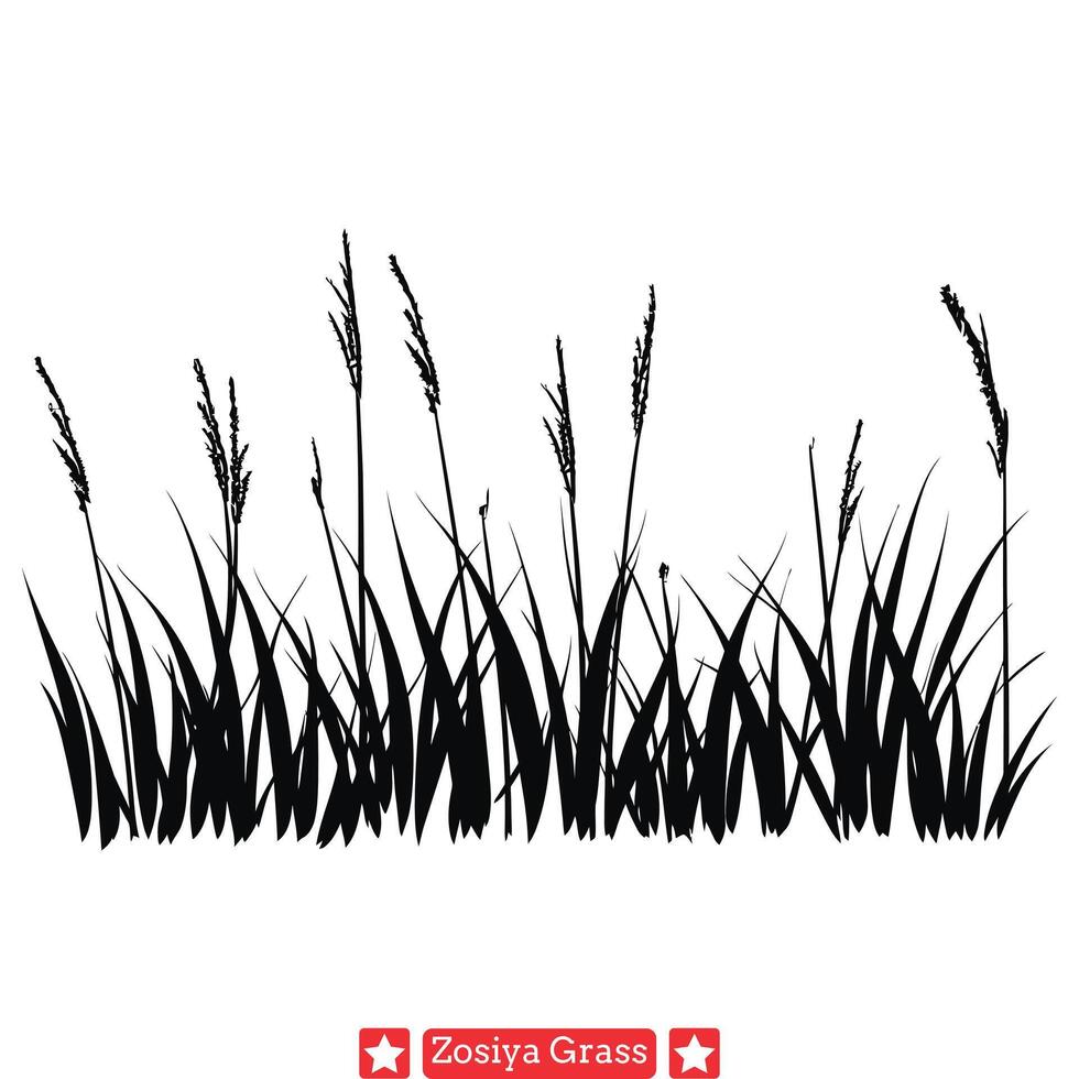 Tranquility Unleashed Zopsiya Grass Silhouettes vector