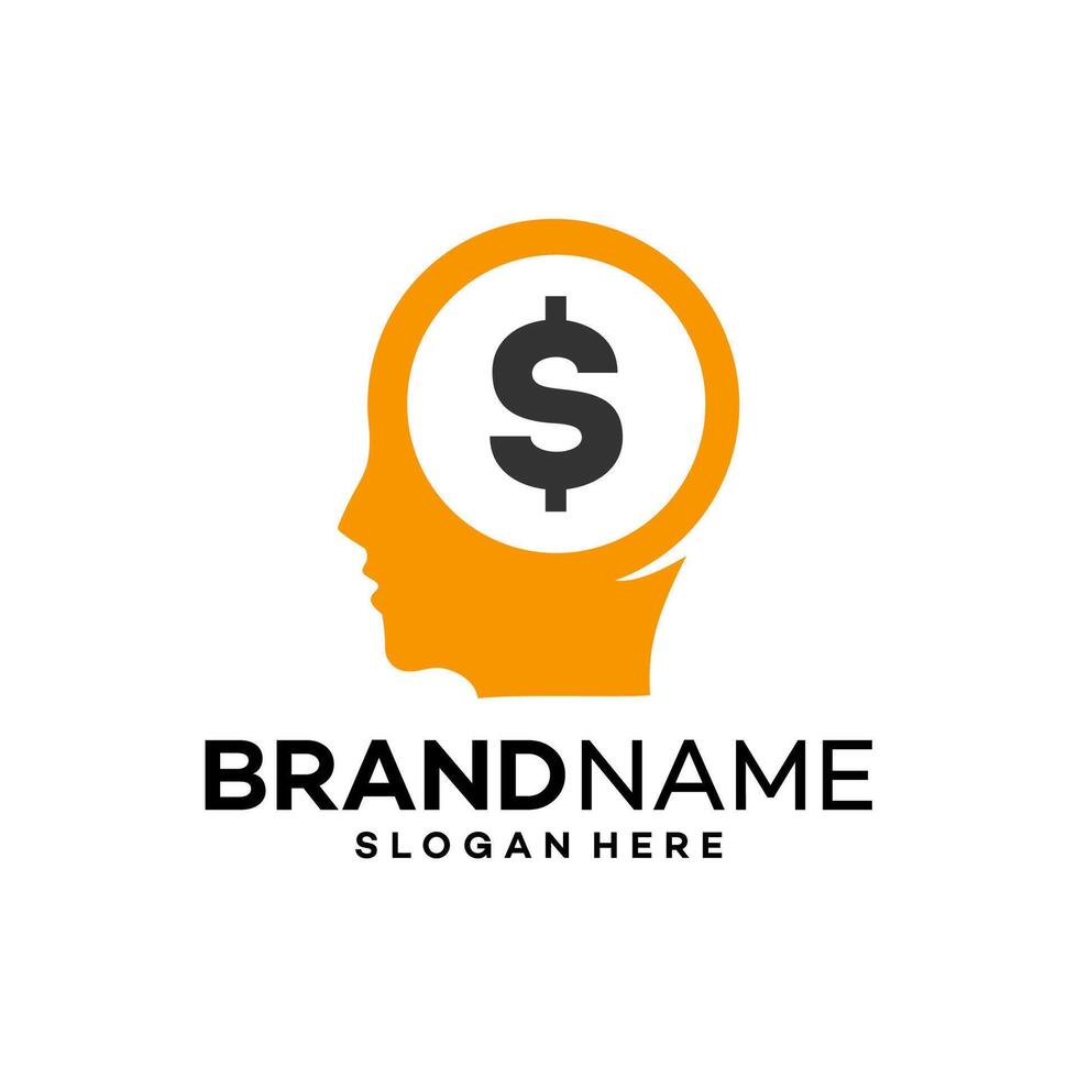 head brain logo design template illustration vector