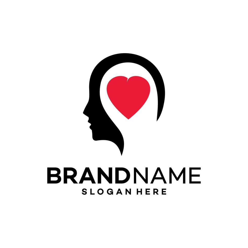 head brain logo design template illustration vector