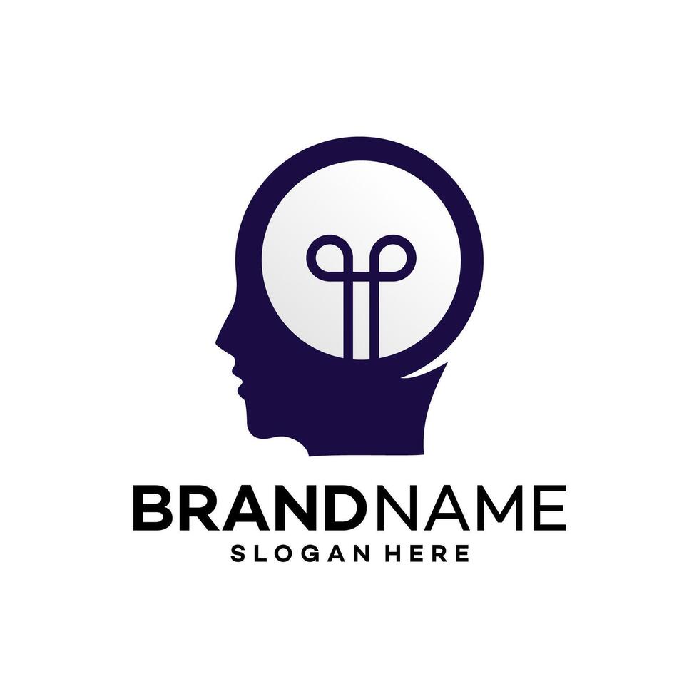 mind light logo design template illustration vector