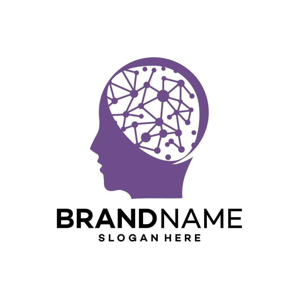 head brain logo design template illustration vector