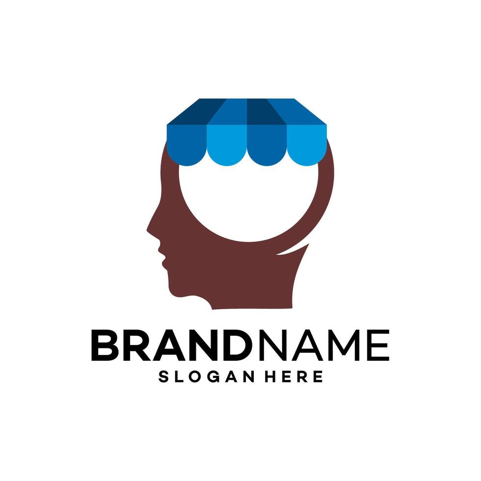 head brain logo design template illustration vector