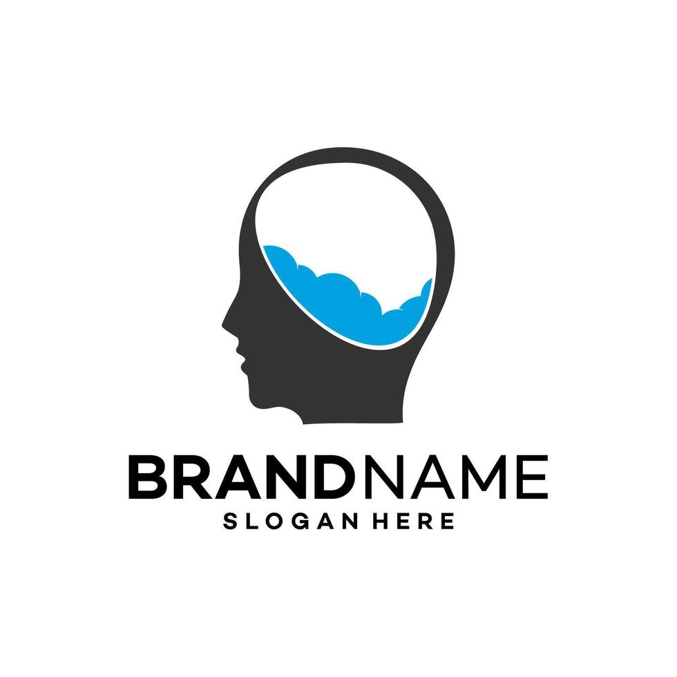 head brain logo design template illustration vector