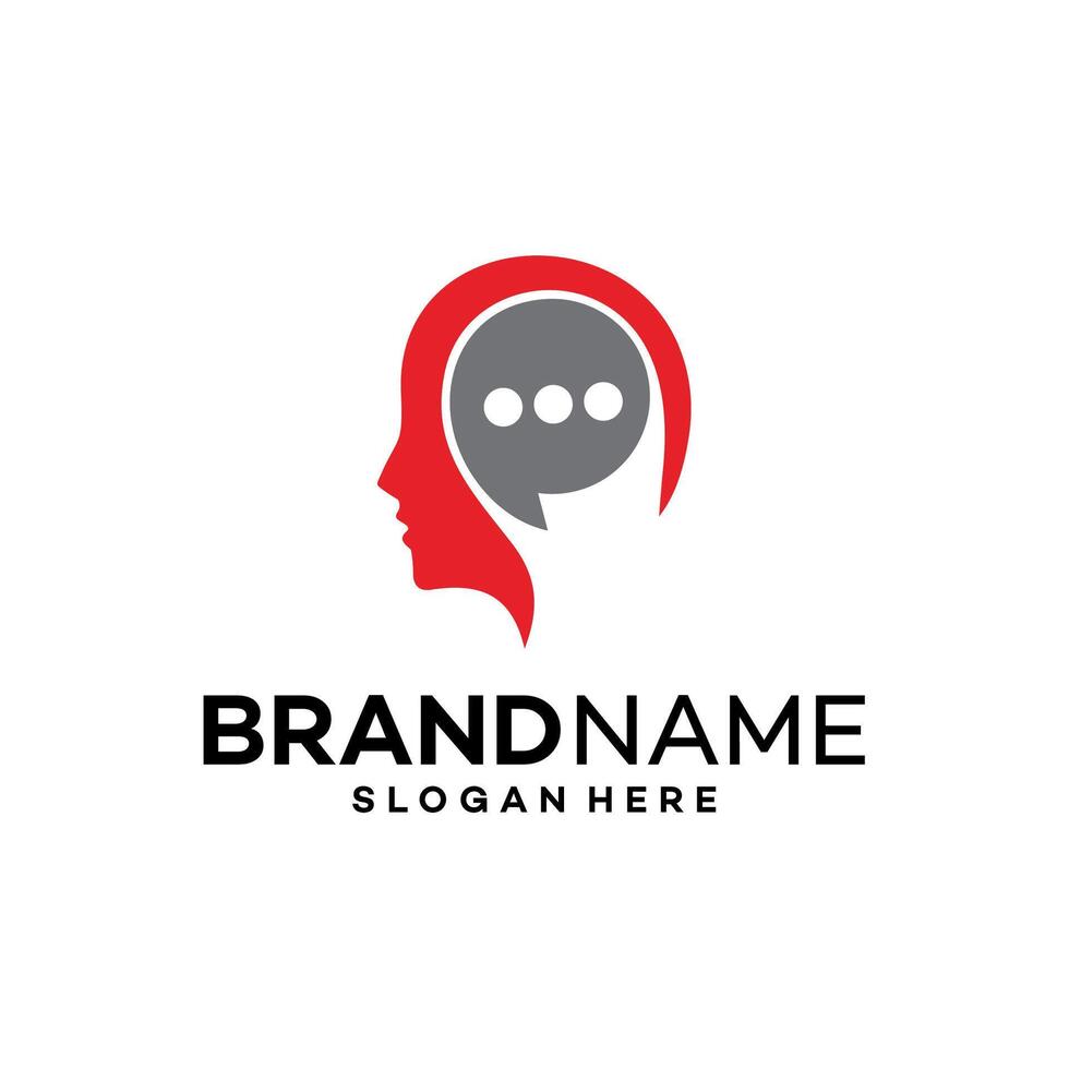 head brain logo design template illustration vector