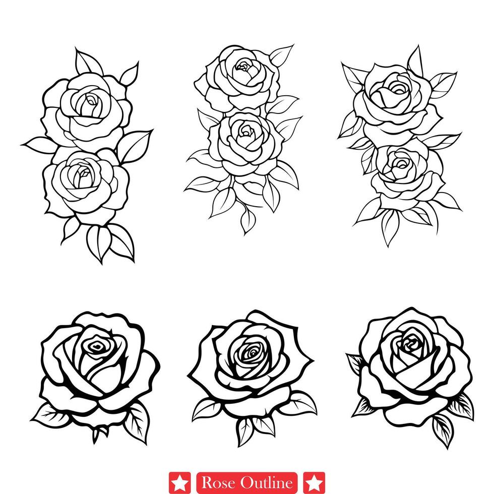 Dynamic Rose Sketch Fluid Floral Line Drawing for Dynamic Packaging, Product Labels, and Advertising vector