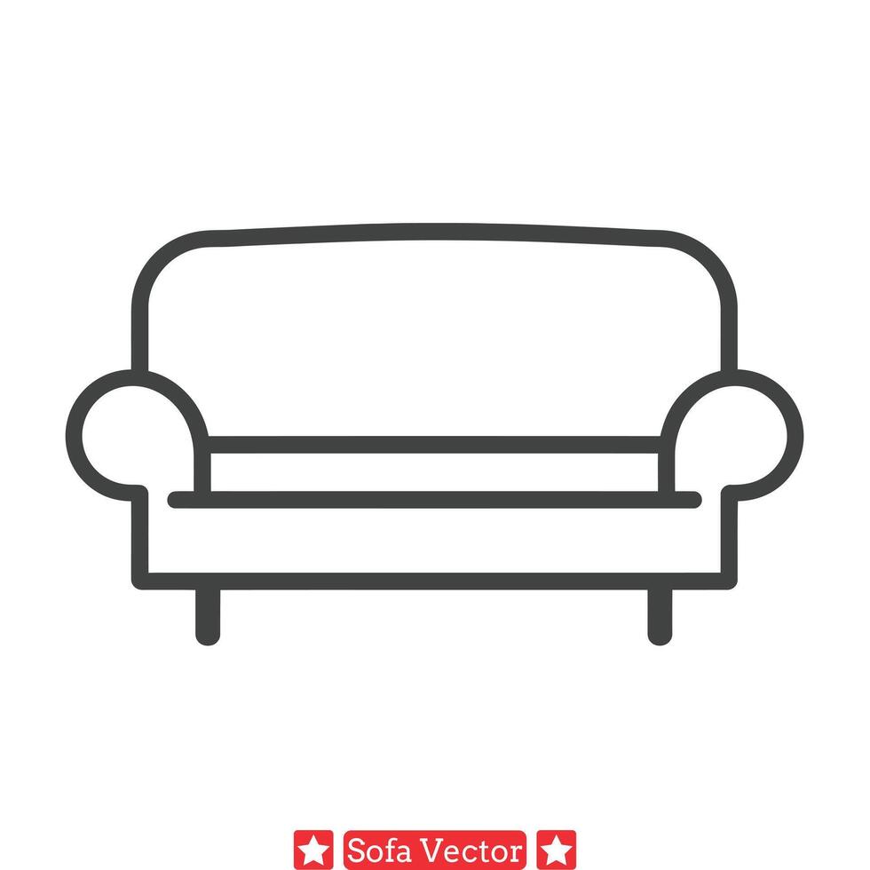 Elegant Sofa Line Art Illustrations Graceful Furniture Designs for Sophisticated Interior Styling vector