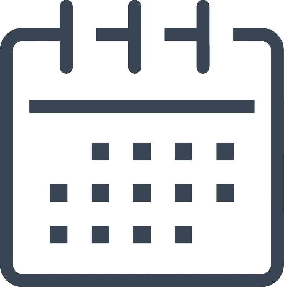 Calendar Icon for schedule reminder symbol image on the white background vector