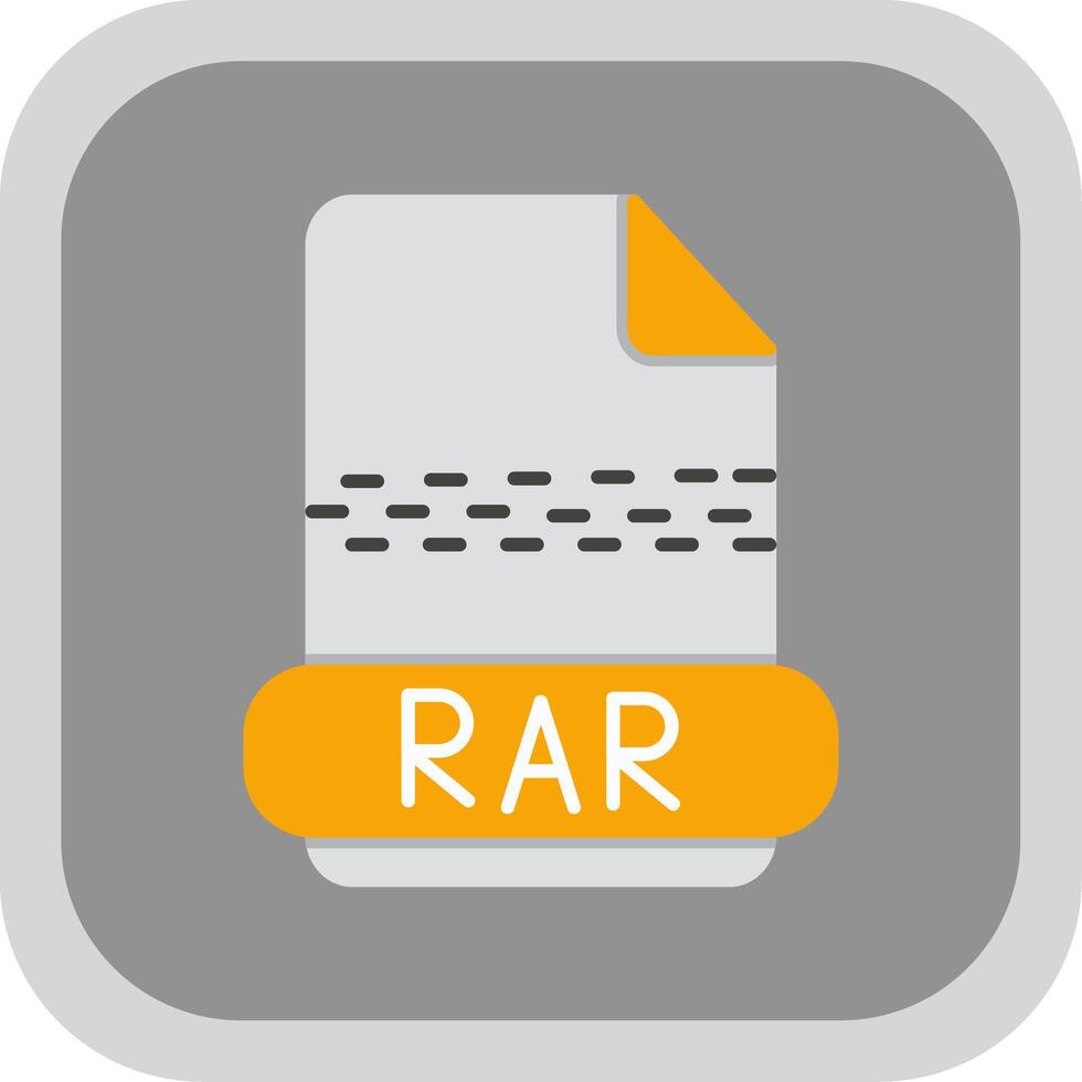 Rar Flat Round Corner Icon vector