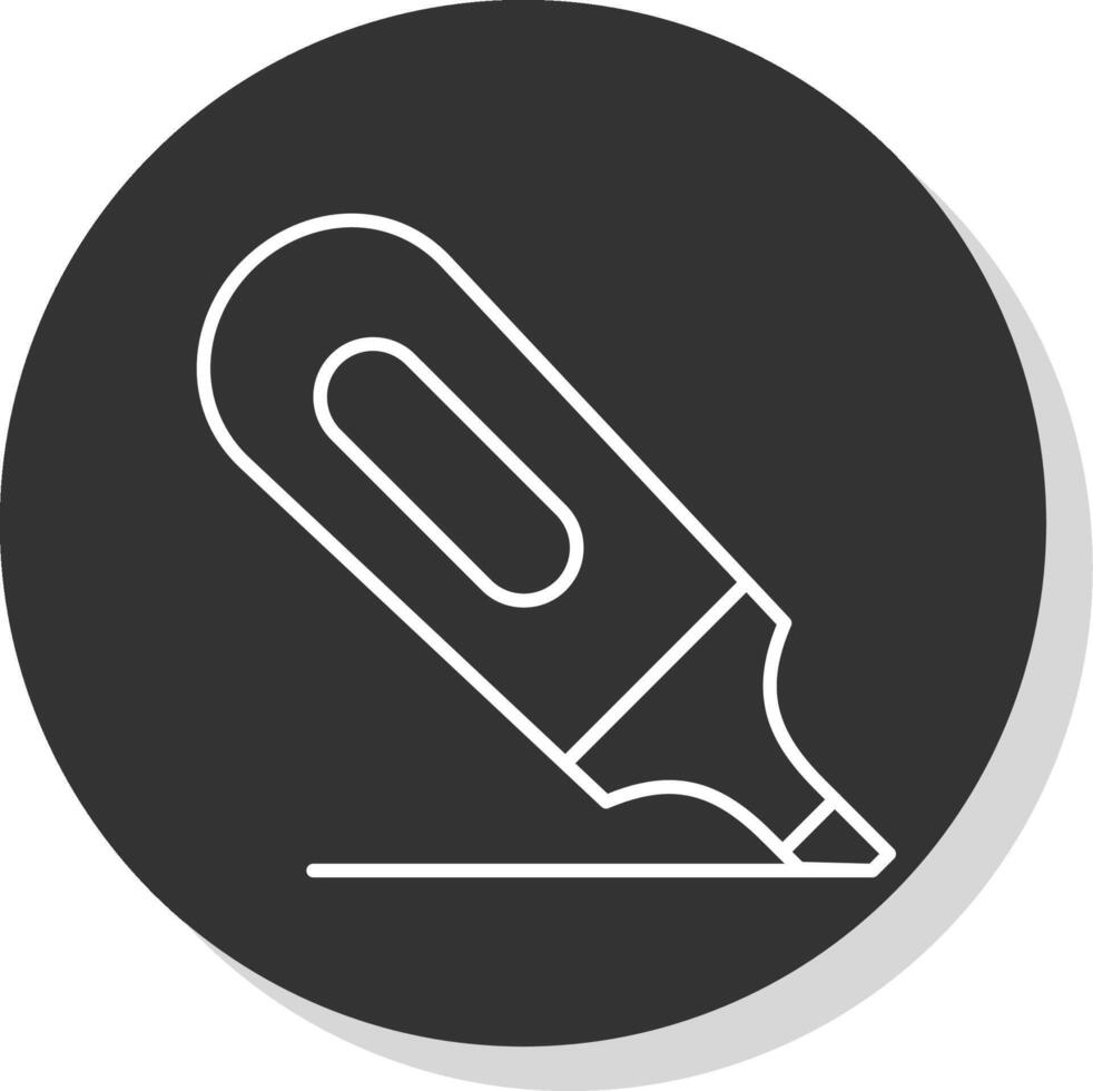 Highlighter Line Grey Circle Icon vector