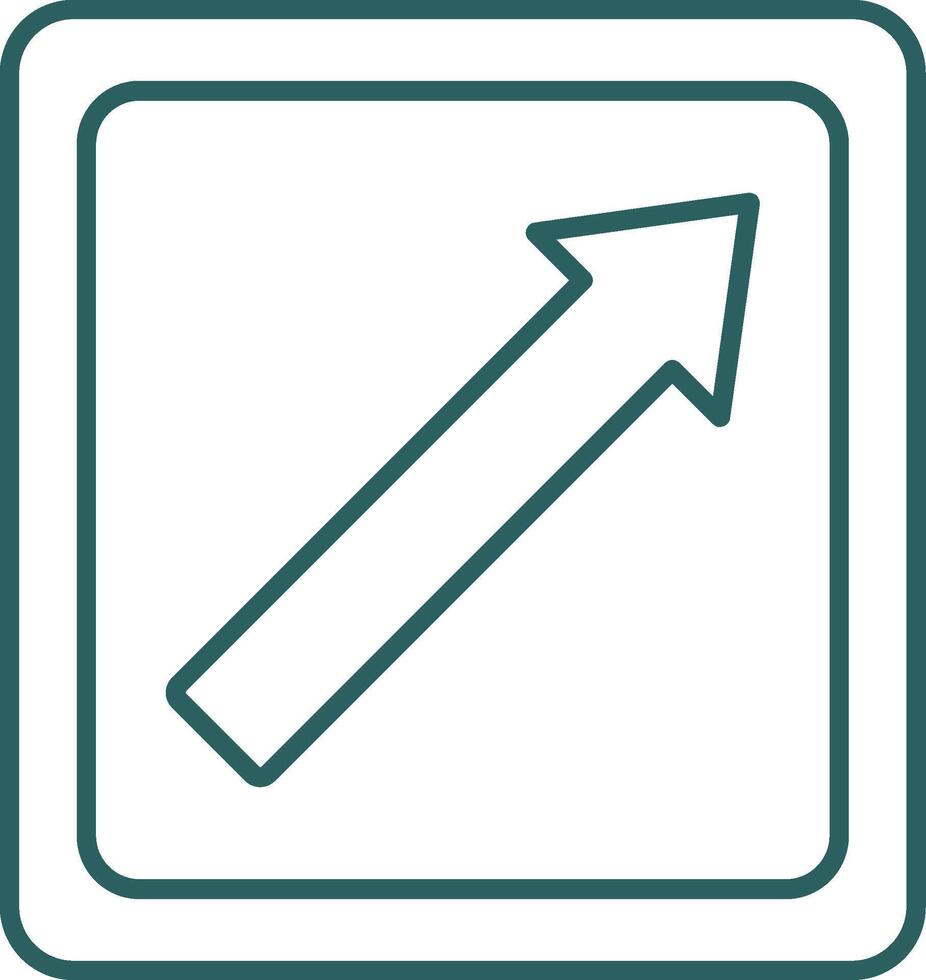 Arrow Upper Right Line Gradient Round Corner Icon vector