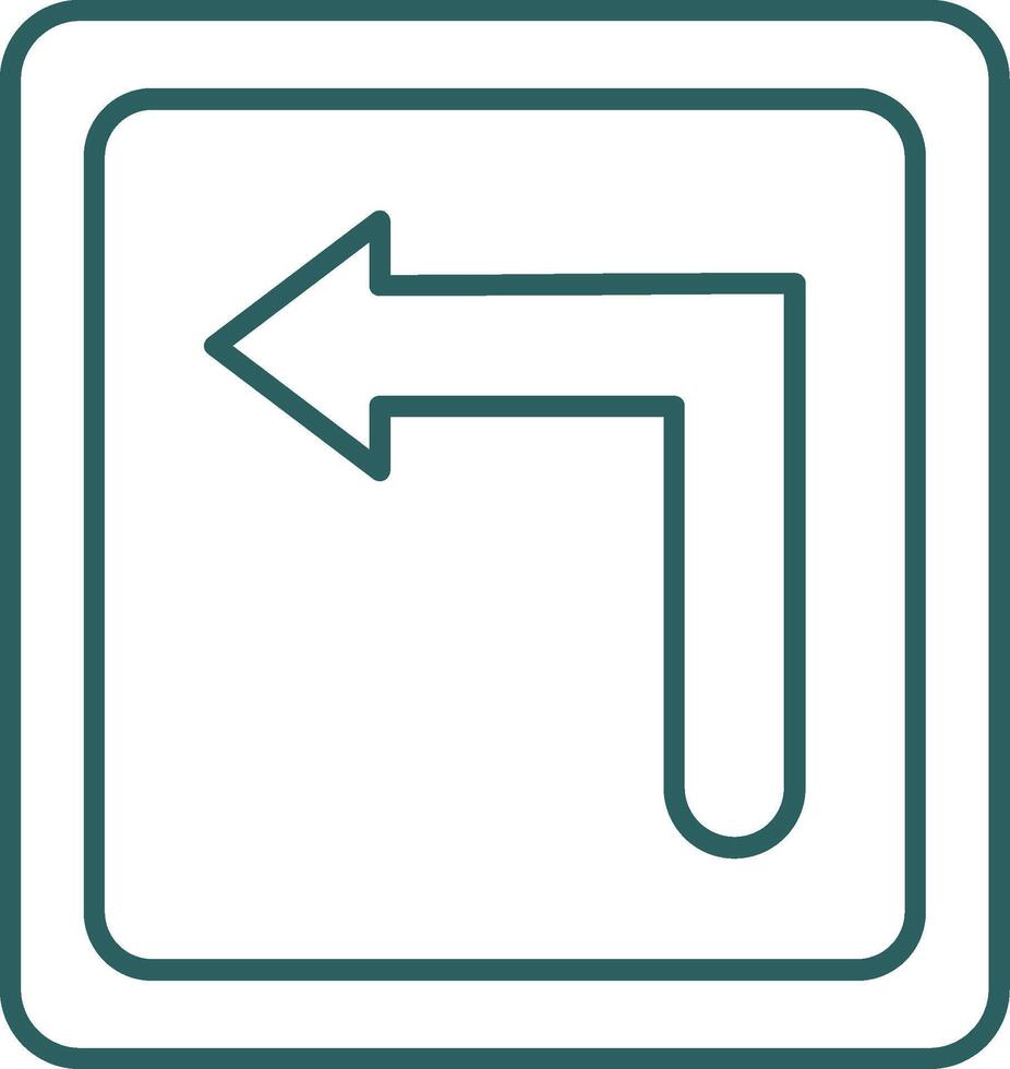 Turn Left Line Gradient Round Corner Icon vector