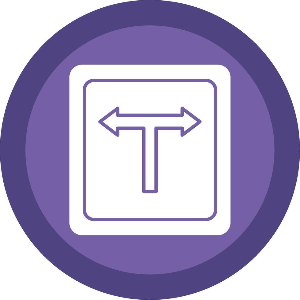 T Junction Glyph Multi Circle Icon vector