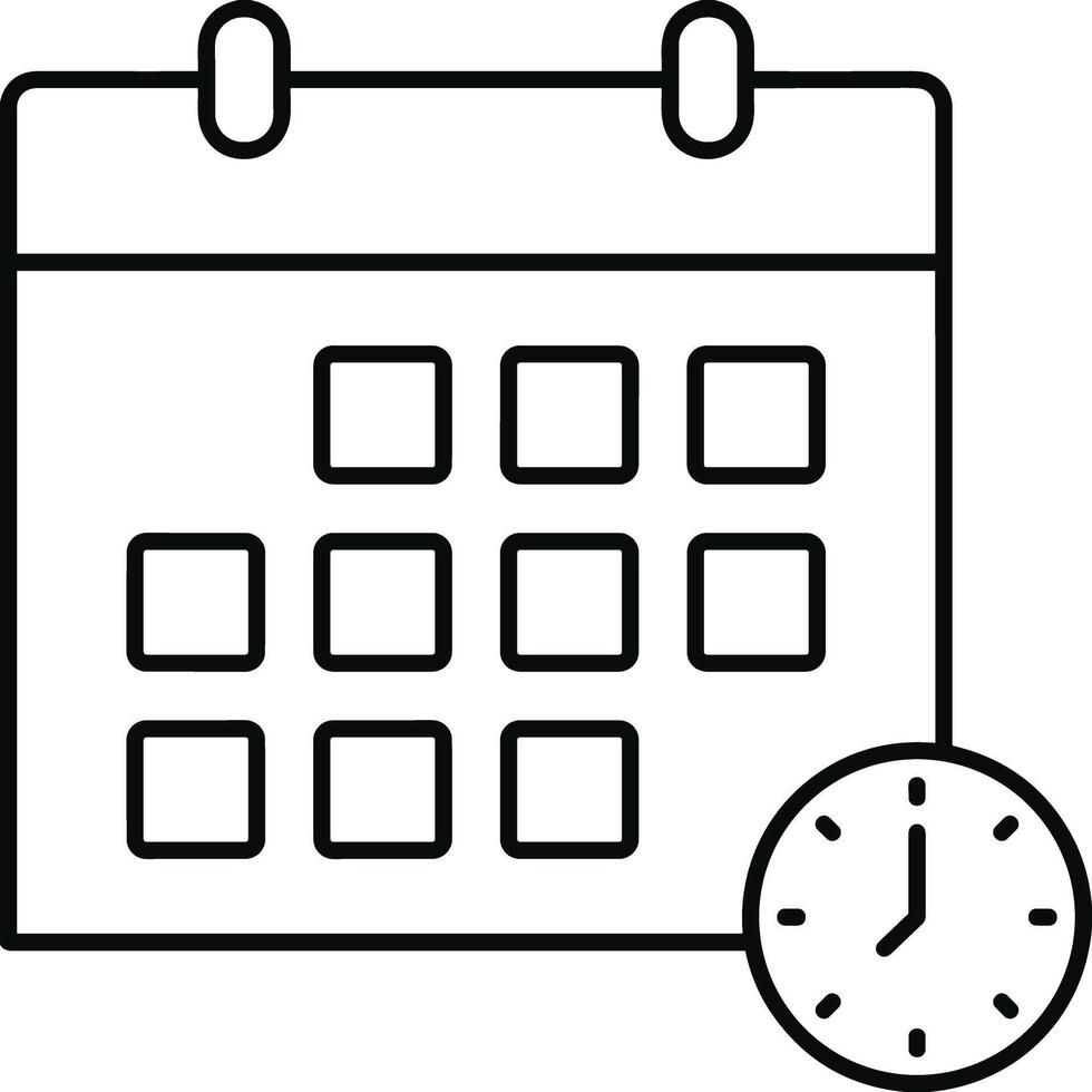 Calendar Icon for schedule reminder symbol image on the white background vector