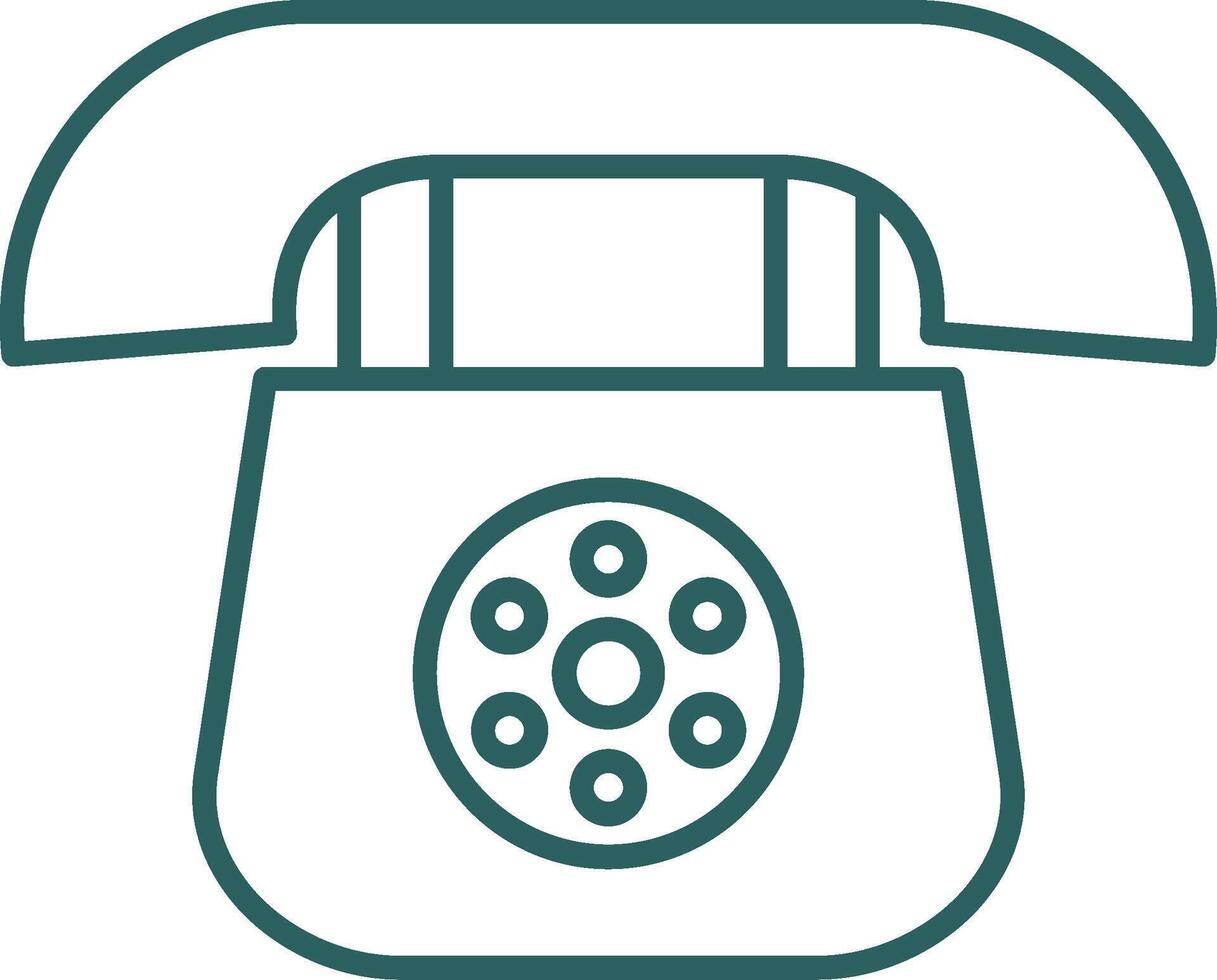 telephone Line Gradient Round Corner Icon vector