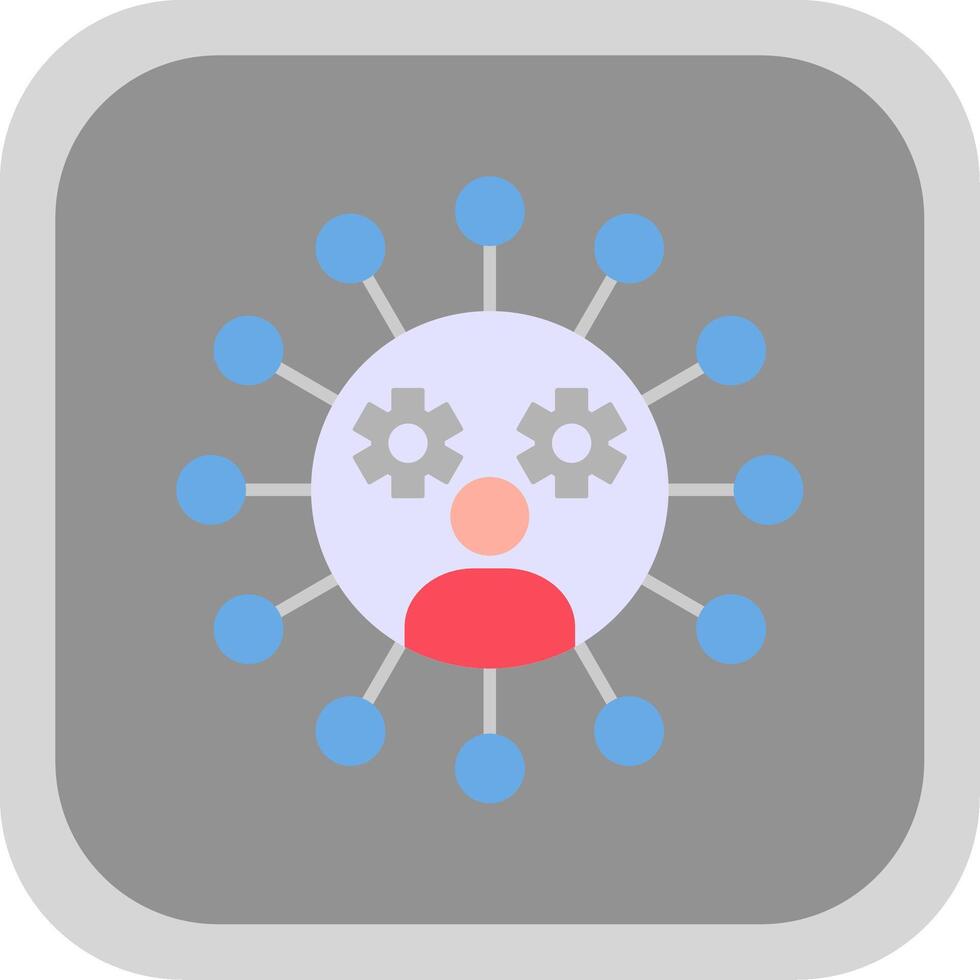 Social Network Flat Round Corner Icon vector