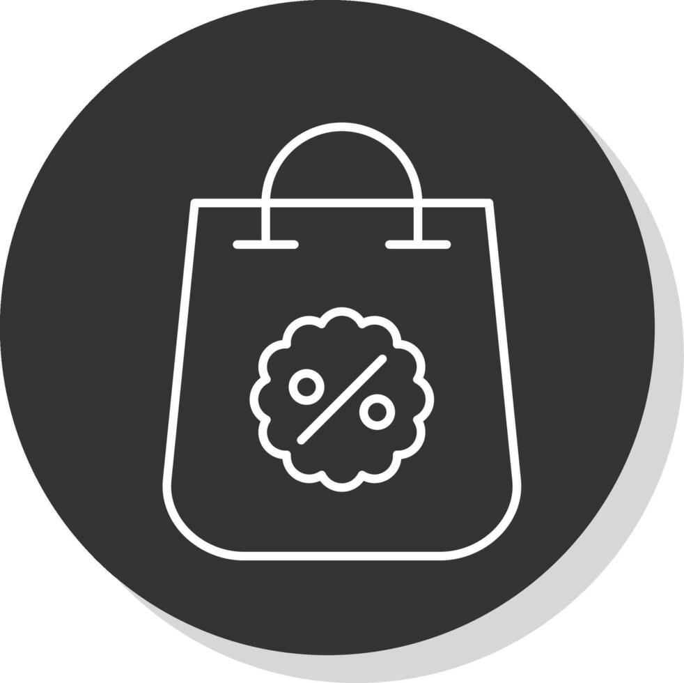 Shopping Bag Line Grey Circle Icon vector