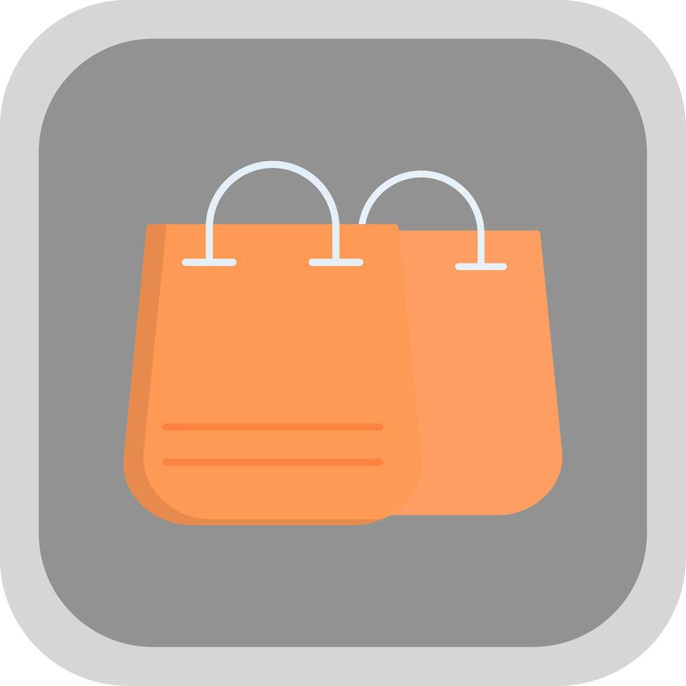 Shopping Bag Flat Round Corner Icon vector