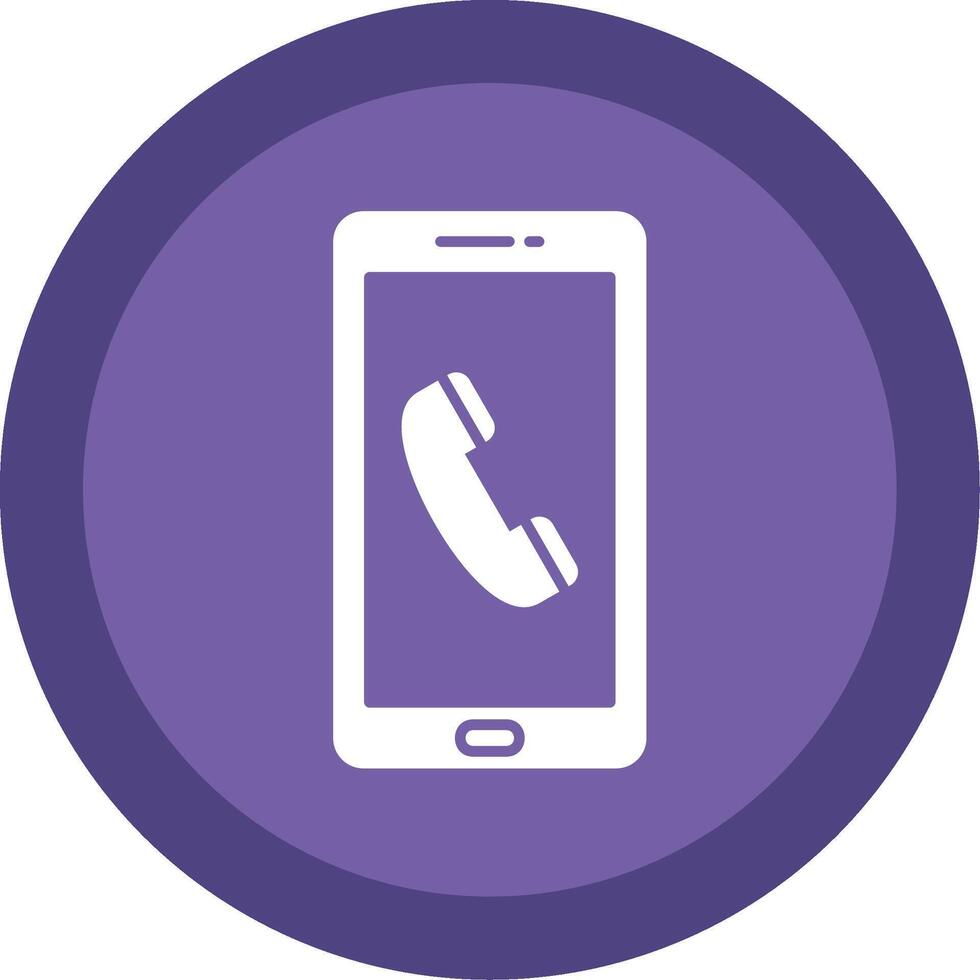 Phone Call Glyph Multi Circle Icon vector