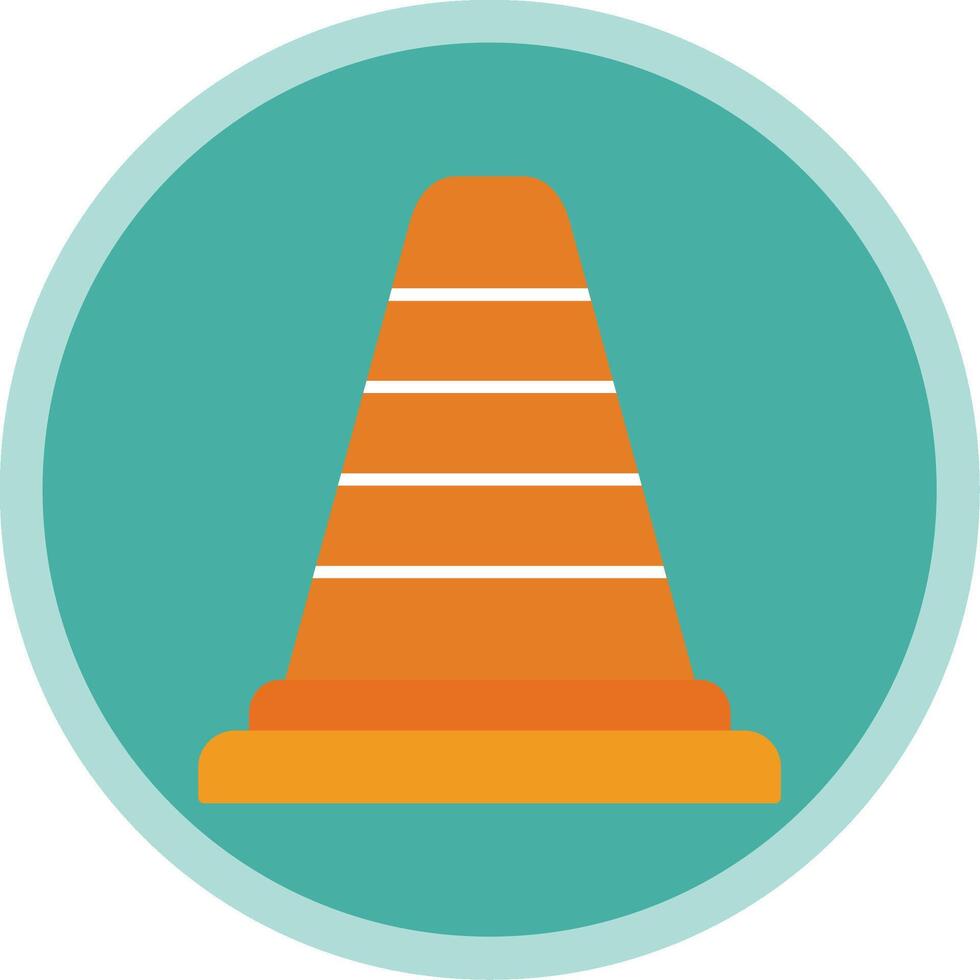 Traffic Cone Flat Multi Circle Icon vector