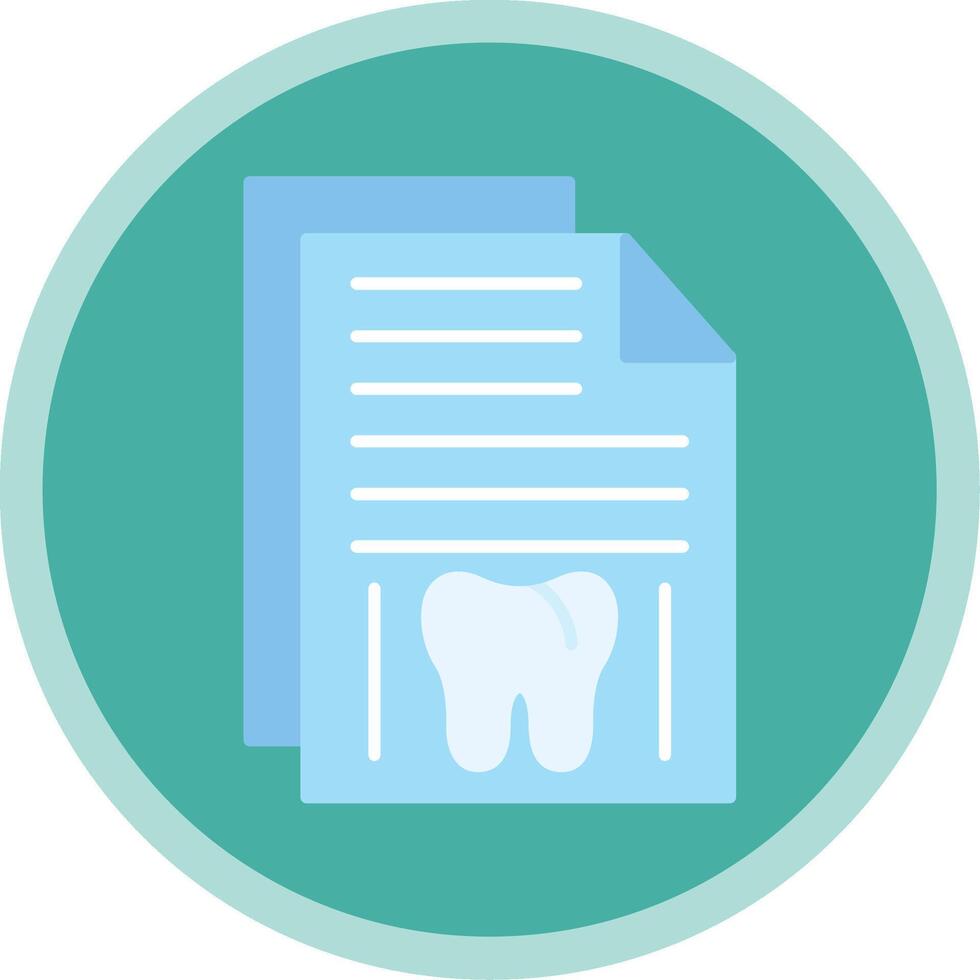 Dental Record Flat Multi Circle Icon vector