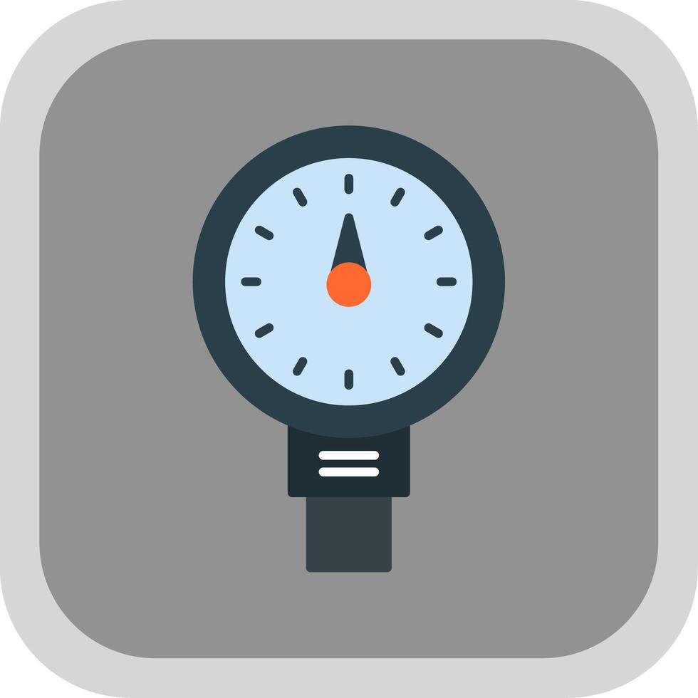 Meter Flat Round Corner Icon vector