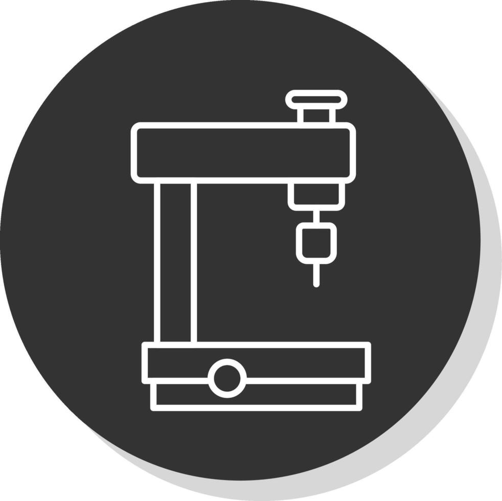 Milling Machine Line Grey Circle Icon vector