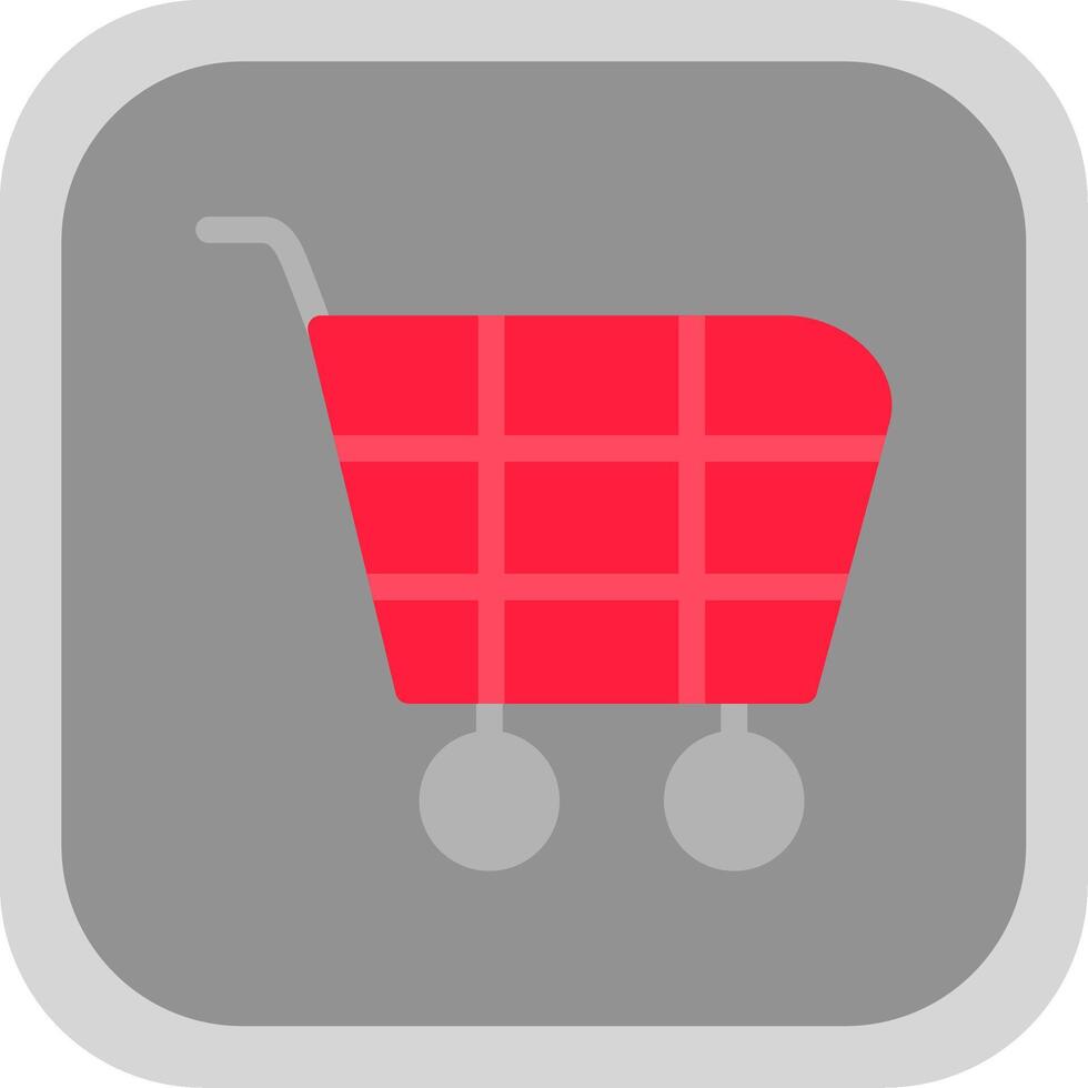 Shopping Cart Flat Round Corner Icon vector