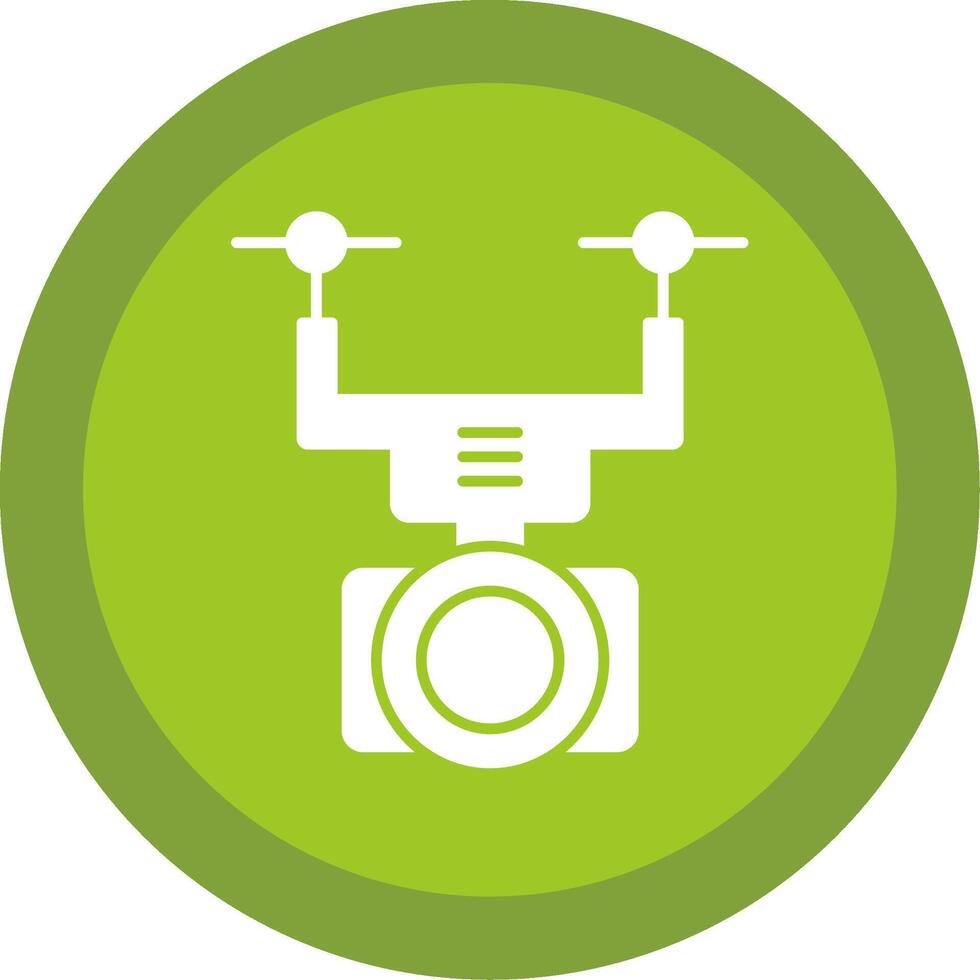 Camera Drone Glyph Multi Circle Icon vector