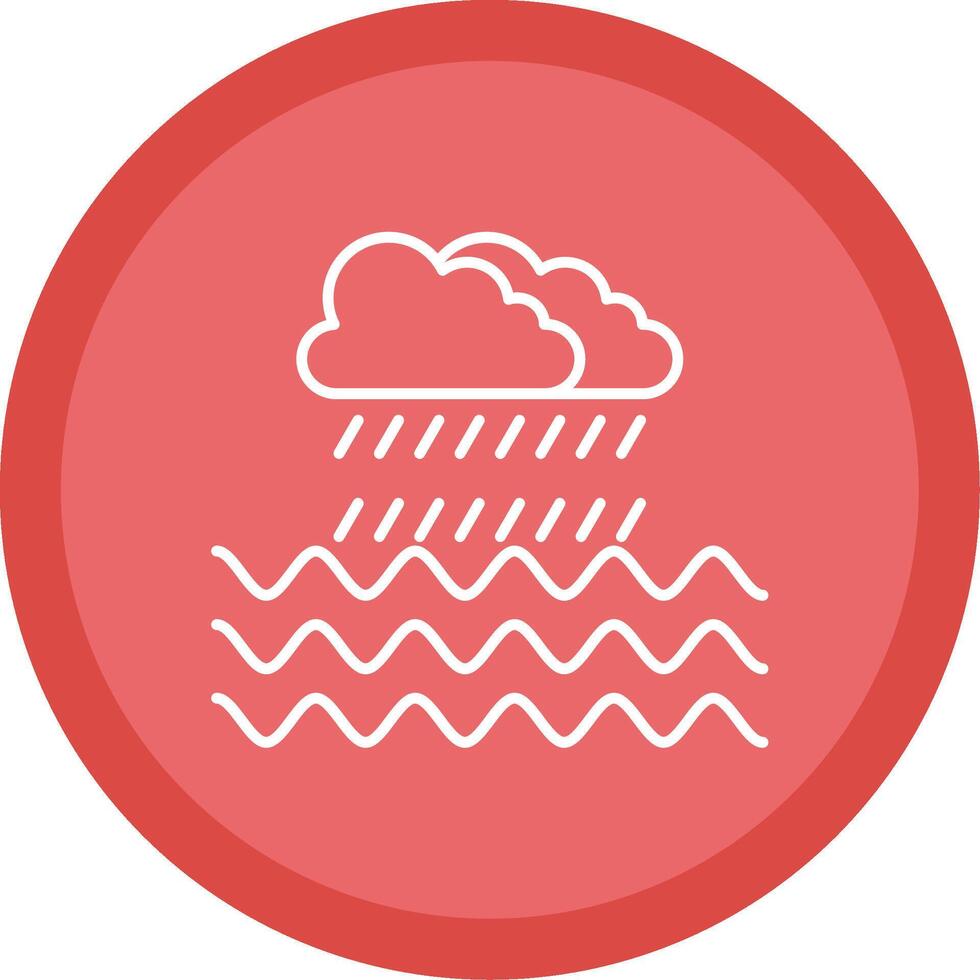 Rain Line Multi Circle Icon vector