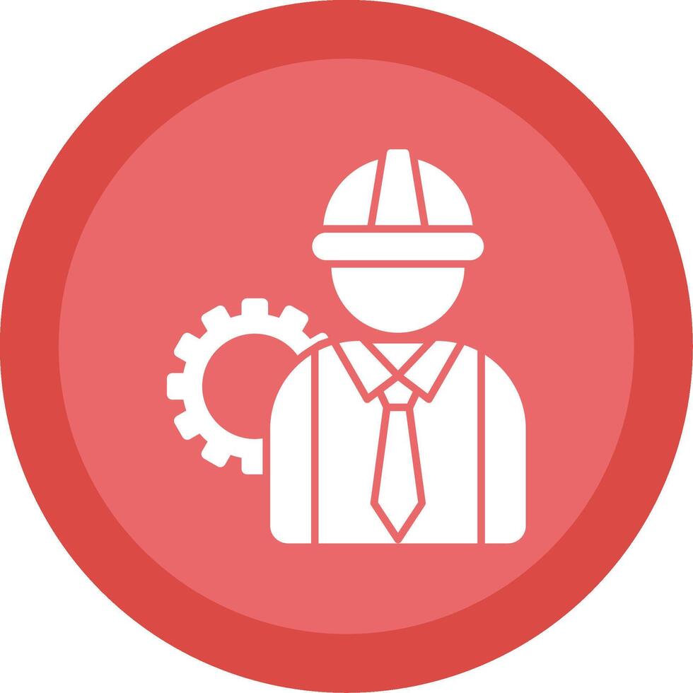 Engineer Glyph Multi Circle Icon vector