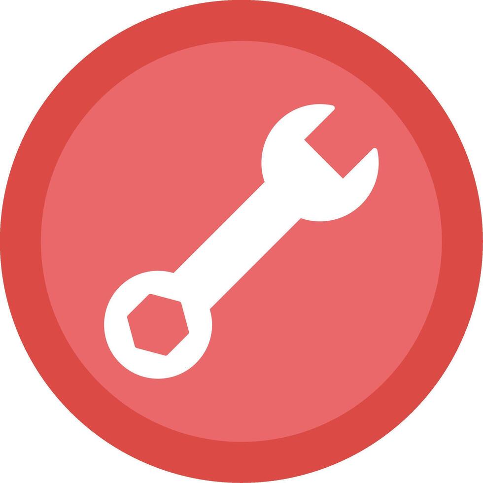 Spanner Glyph Multi Circle Icon vector