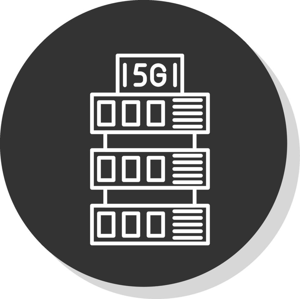 Server Line Grey Circle Icon vector