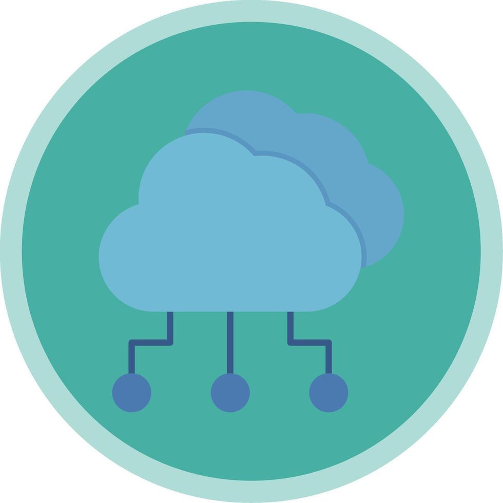Cloud Computing Flat Multi Circle Icon vector