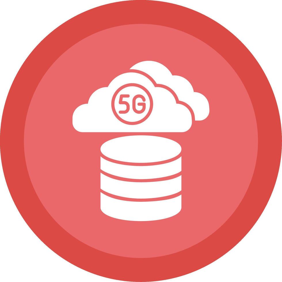 Cloud Database Glyph Multi Circle Icon vector