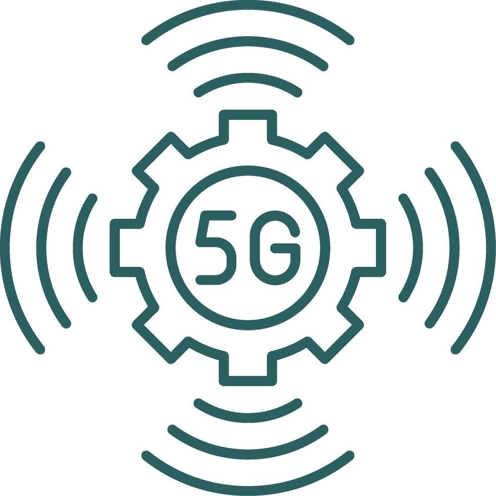 5G Line Gradient Round Corner Icon vector