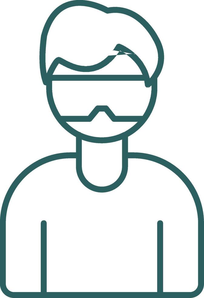 Virtual Glasses Line Gradient Round Corner Icon vector