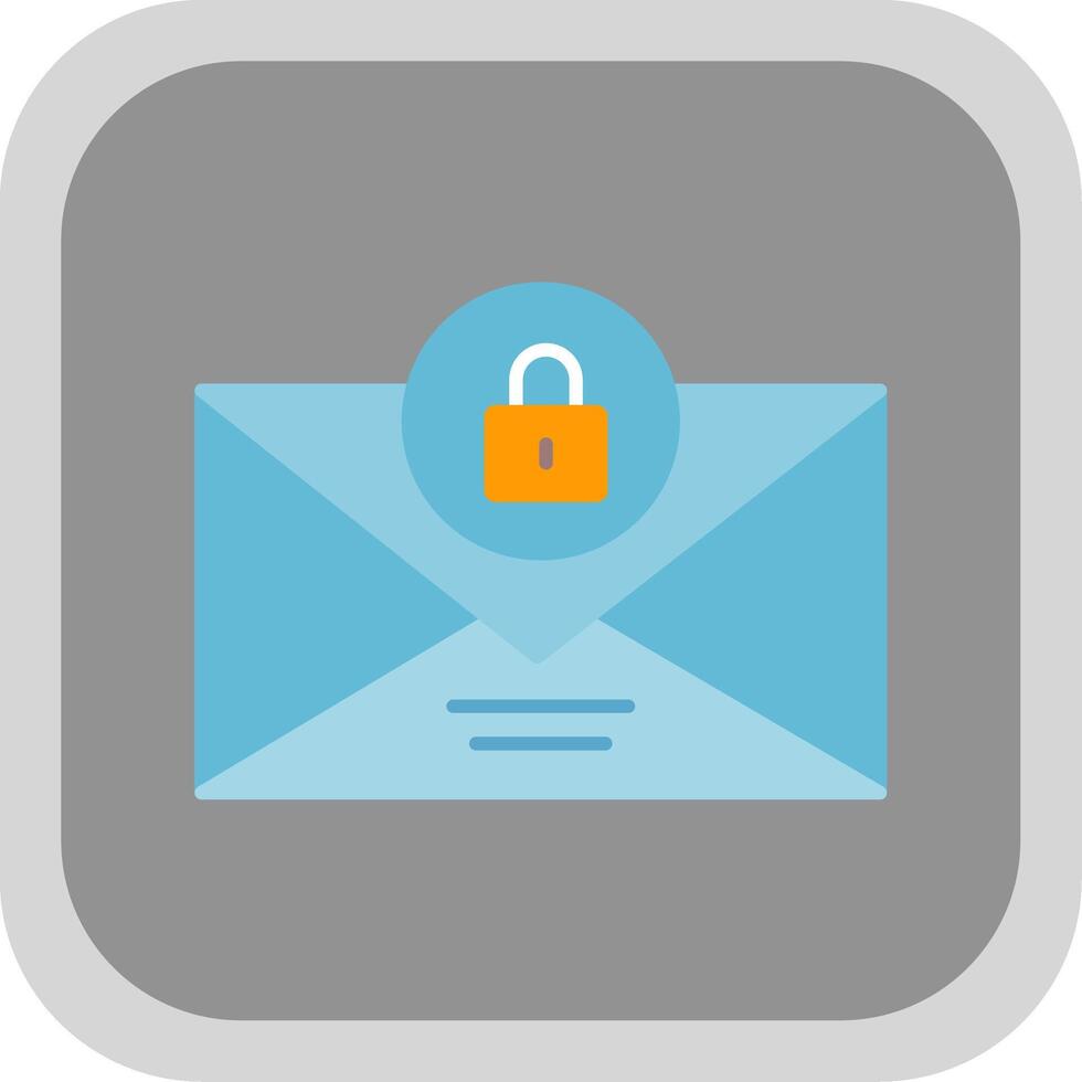 Email Flat Round Corner Icon vector