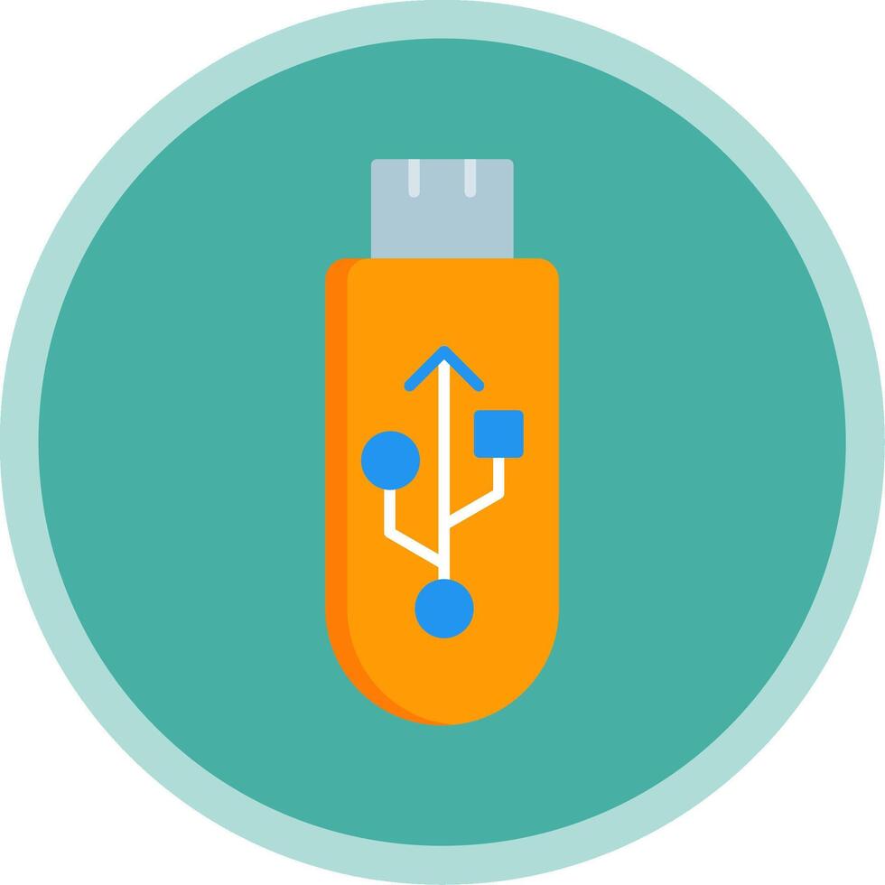 Usb Flat Multi Circle Icon vector