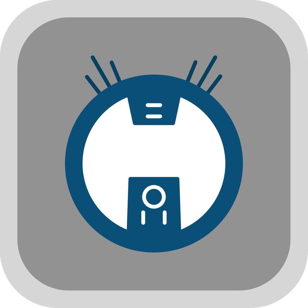 Robot Vacuum Flat Round Corner Icon vector
