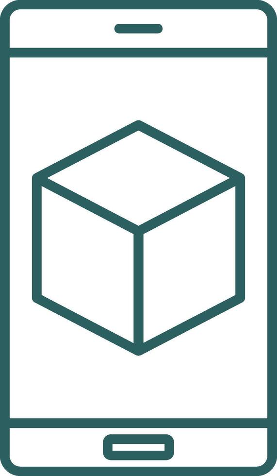 3d Line Gradient Round Corner Icon vector