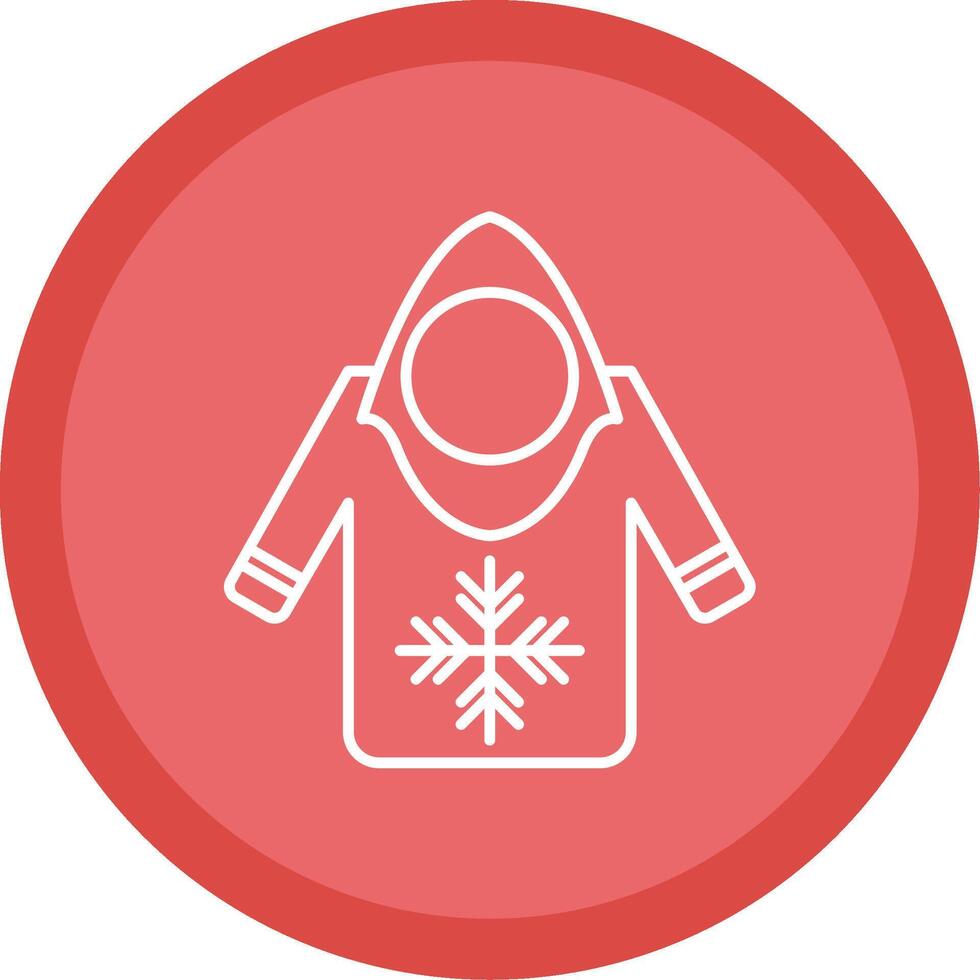 Hoodie Line Multi Circle Icon vector