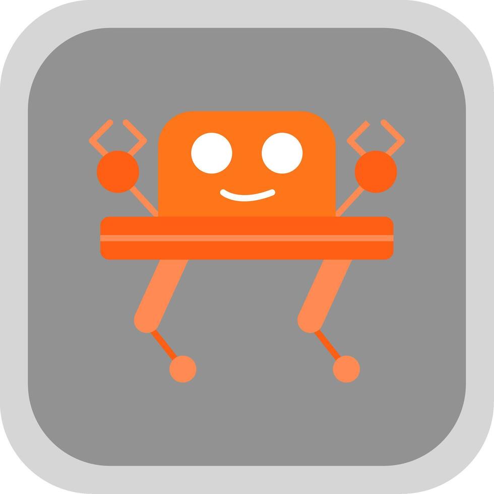 Robotics Flat Round Corner Icon vector