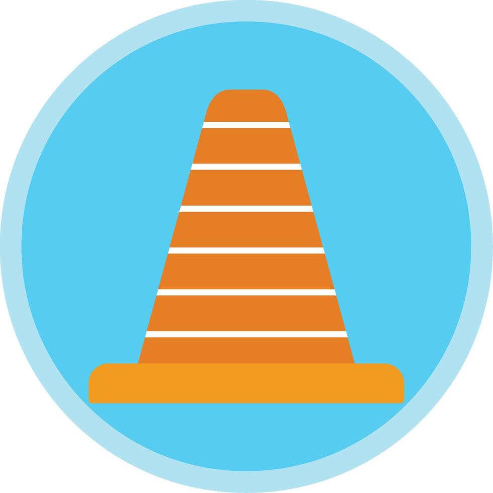Traffic Cone Flat Multi Circle Icon vector